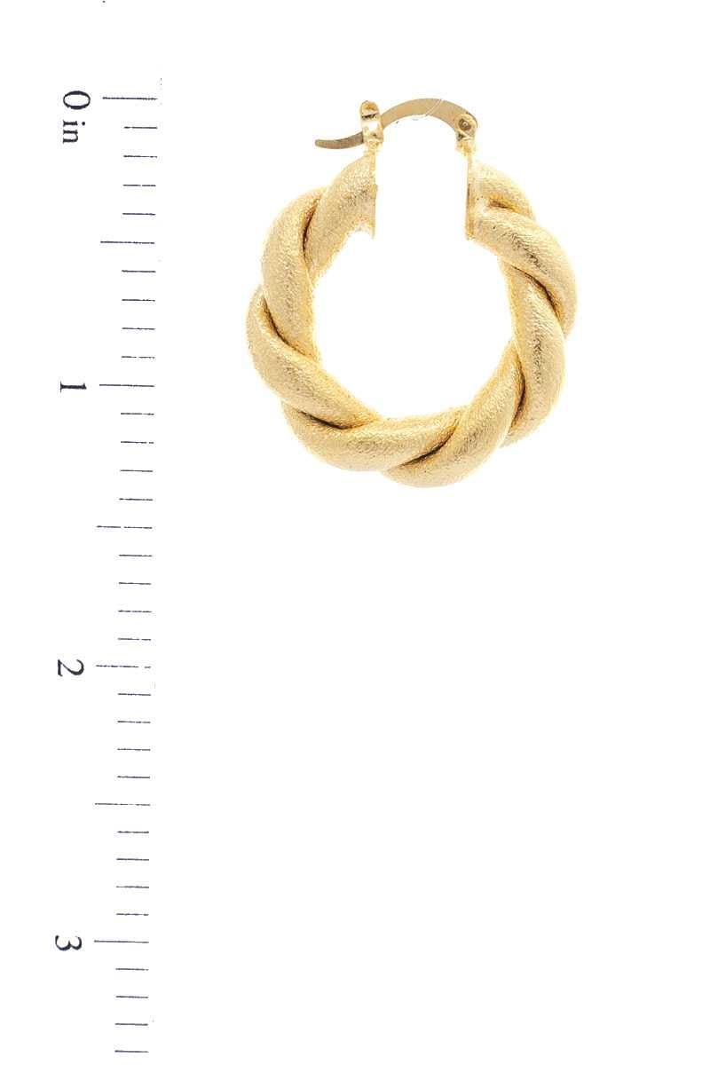 Twisted 14k Gold Dipped Hoop Earring - AM APPAREL