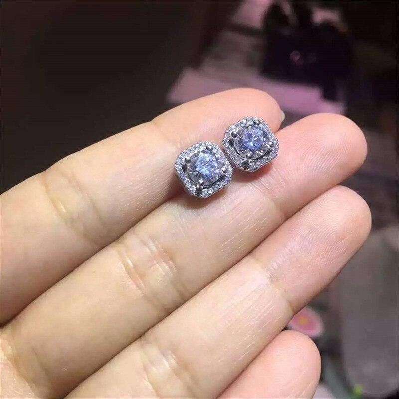 Unisex Cubic Zirconia Square Stone Earring - AM APPAREL