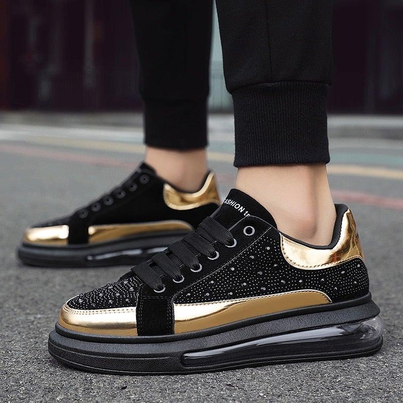 Unisex Sport Style Patent Leather Sneakers - AM APPAREL