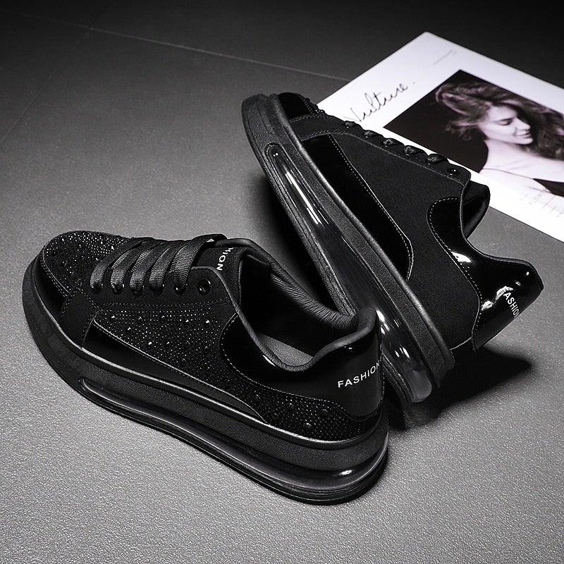 Unisex Sport Style Patent Leather Sneakers - AM APPAREL