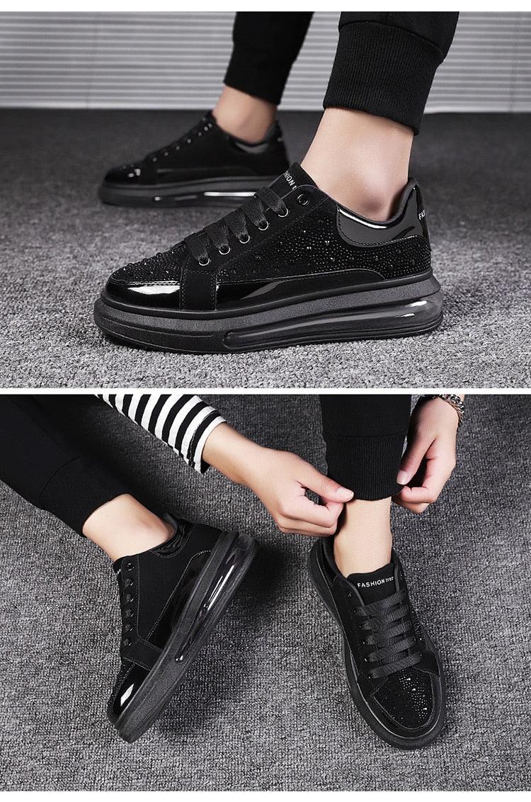 Unisex Sport Style Patent Leather Sneakers - AM APPAREL