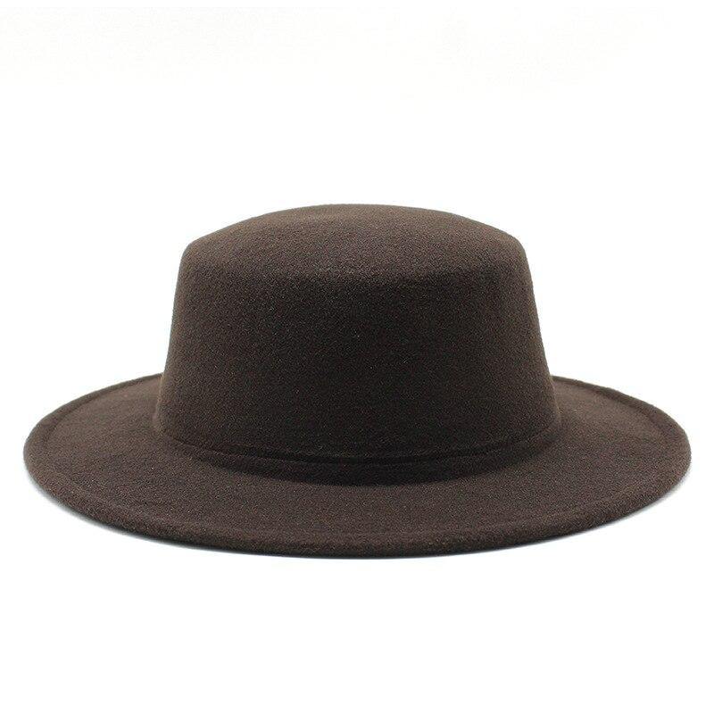 Unisex Woolen Flat Top Fedora Hat - AM APPAREL