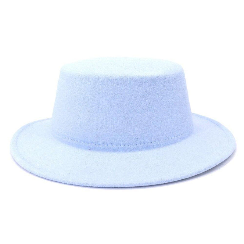 Unisex Woolen Flat Top Fedora Hat - AM APPAREL