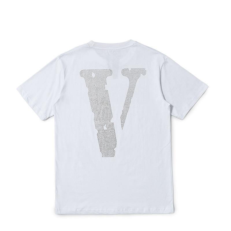 VLONE Unisex 100% Cotton Rhinestones Streetwear T-shirt - AM APPAREL