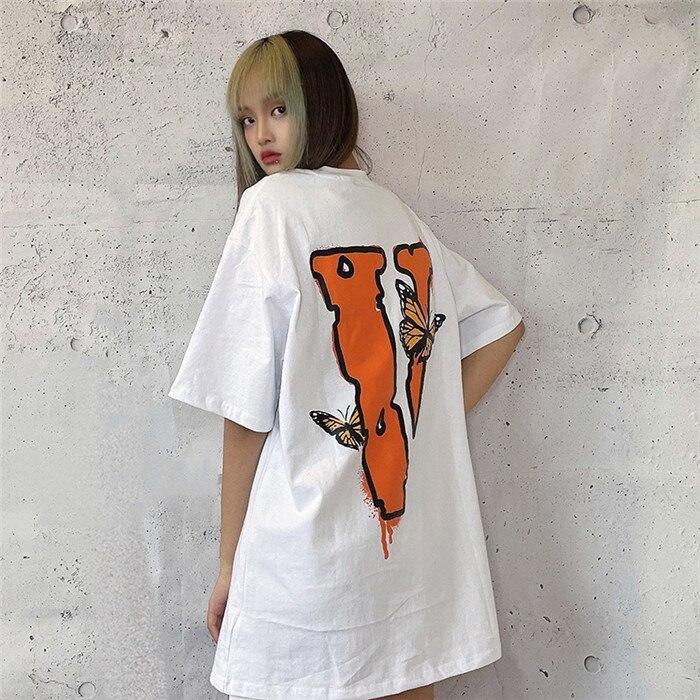 VLONE Unisex Butterfly 100% Cotton Streetwear T-shirt - AM APPAREL