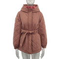 Women's Arygle Hooded Parkas Winter Coat - AM APPAREL