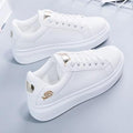 Women's Casual Embroidered White Sneakers - AM APPAREL