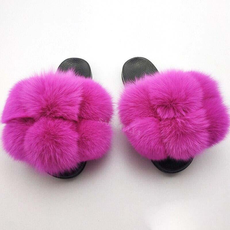 Women's Casual Faux Furry Slippers - AM APPAREL