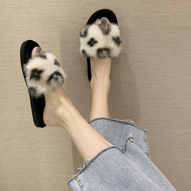 Women's Cotton Furry Indoor Slippers - AM APPAREL