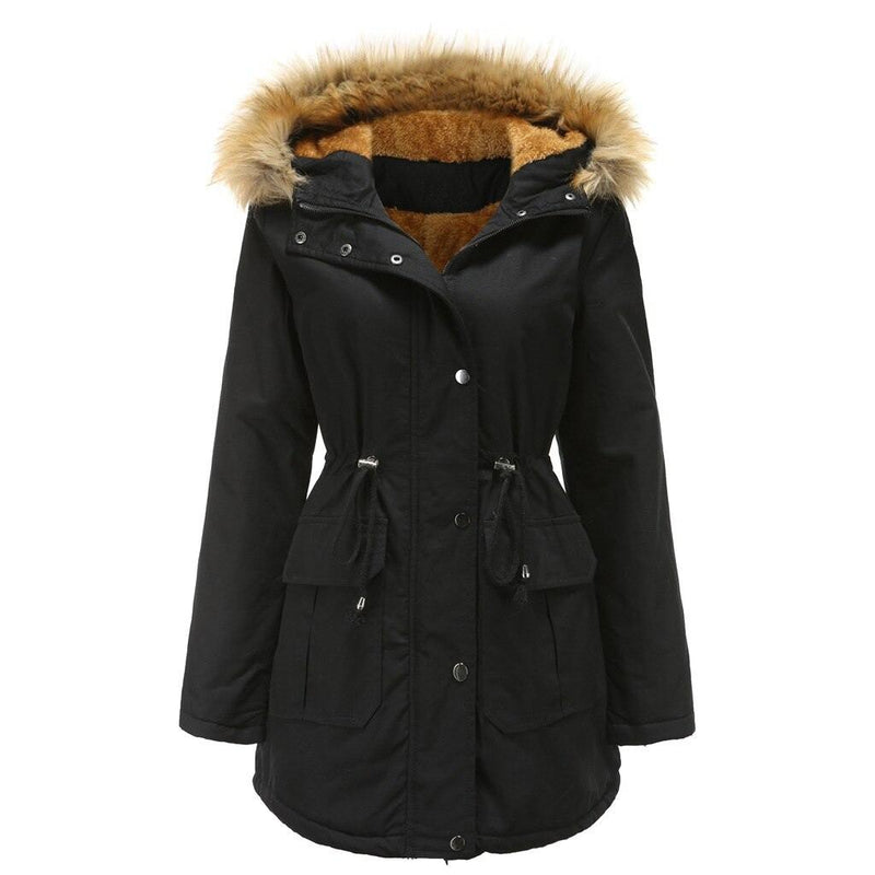 Women's Cotton Padded Hooded Winter Jacket - AM APPAREL