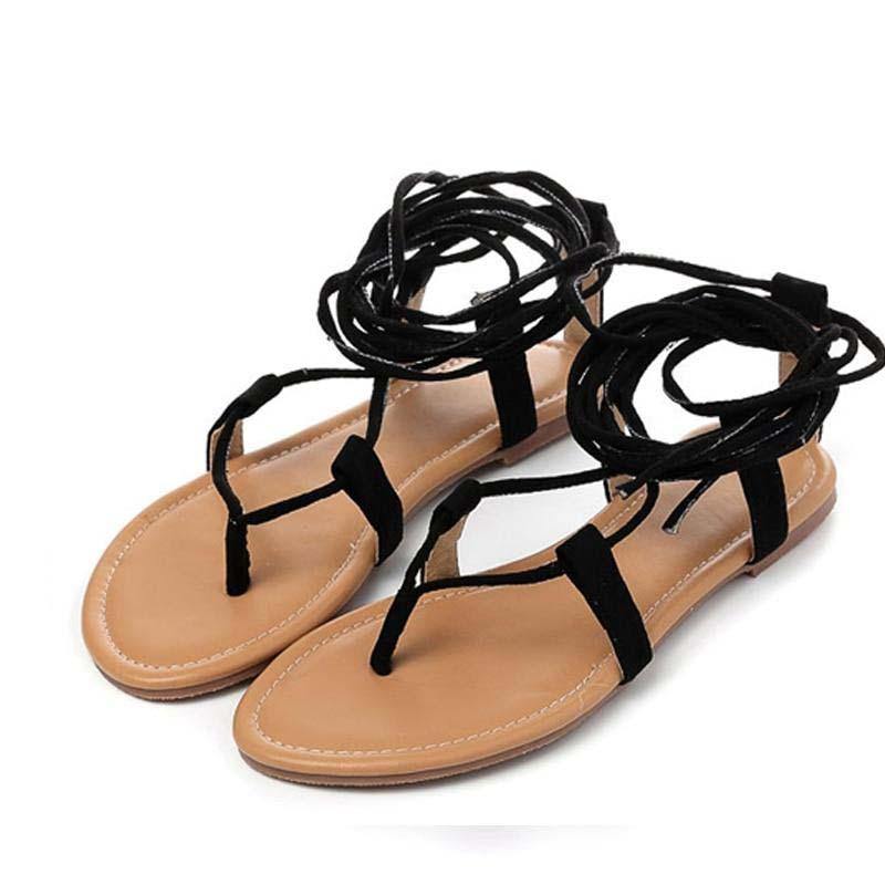 Women's Cross Strap Gladiator Sandals - AM APPAREL