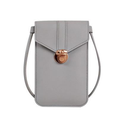 Women's Crossbody Faux Leather Phone Clutch - AM APPAREL