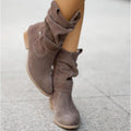 Women's Warm Zipper Winter Suede Boots - AM APPAREL