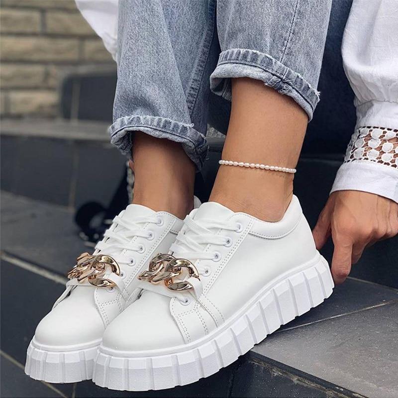 Women Sport Designer Lace-Up Sneakers - AM APPAREL